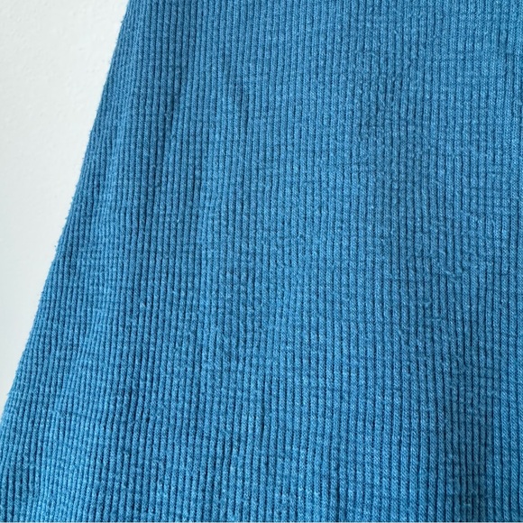 Free People Teal Blue Long Beach Tank Size Small Basic Layering Racerback Summer - Picture 7 of 12